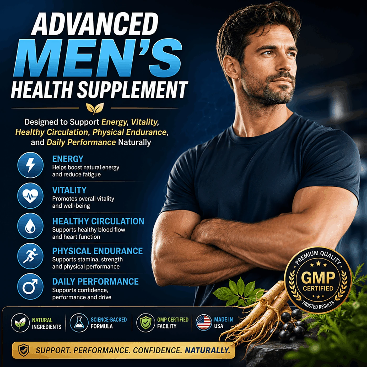 Alpha Honey advanced men's health supplement for energy, vitality, circulation and performance